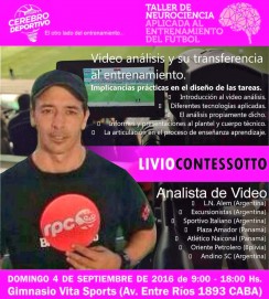 Nuevo TALLER de 'Neurociencia Aplicada al Entrenamiento del Fútbol' el DOMINGO 4 de Septiembre en Vita Sports CABA.... los esperamos!!!!!!